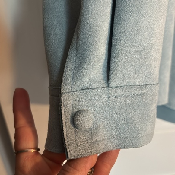 Free The Roses Blue Suede Shacket - Picture 2 of 5